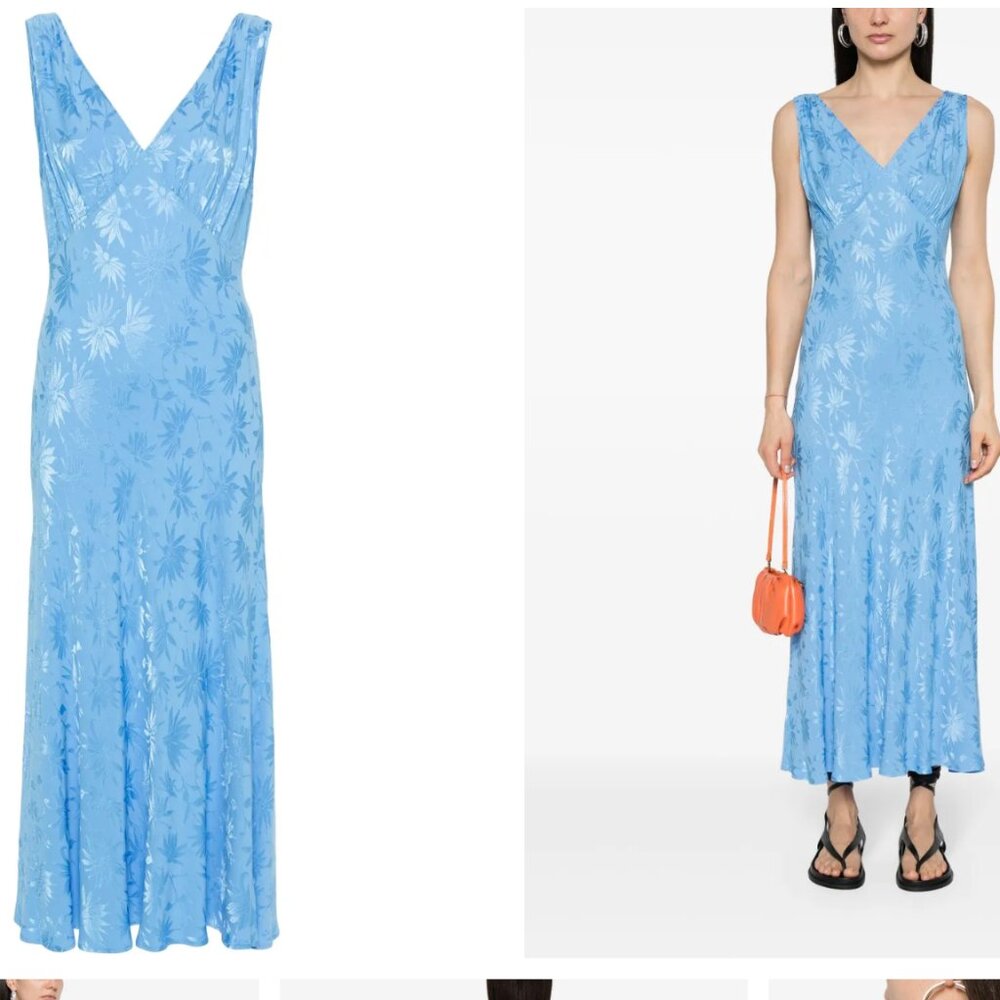 Rixo Sandrine floral-jacquard maxi dress Size L